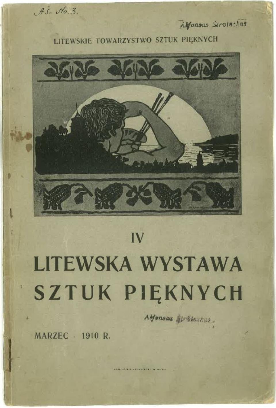 "Litewskie towarzystwo sztuk pięknych. Litewska Wsytawa sztuk pięknych", 1910 m. kovas